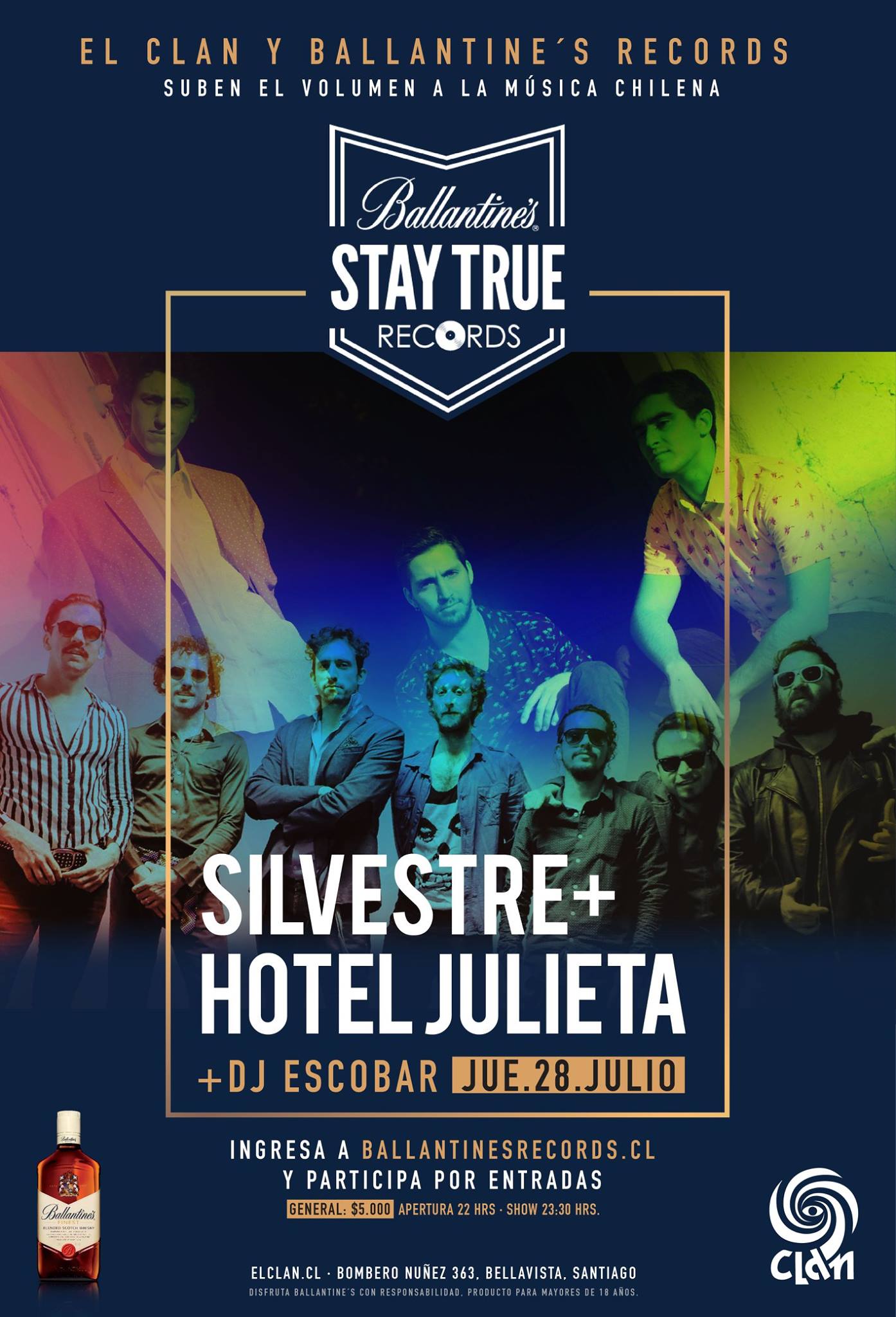 Ciclo Ballantines Records Bar El Clan Silvestre Hotel Julieta afiche baja