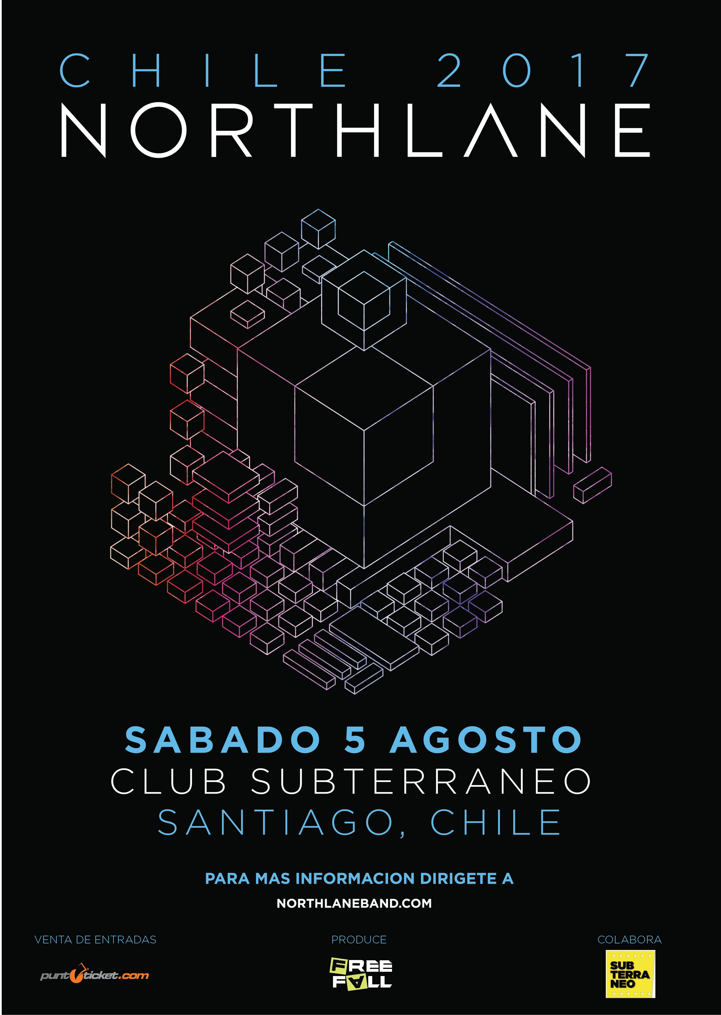 Afiche oficial Northlane en Chile, agosto 2017
